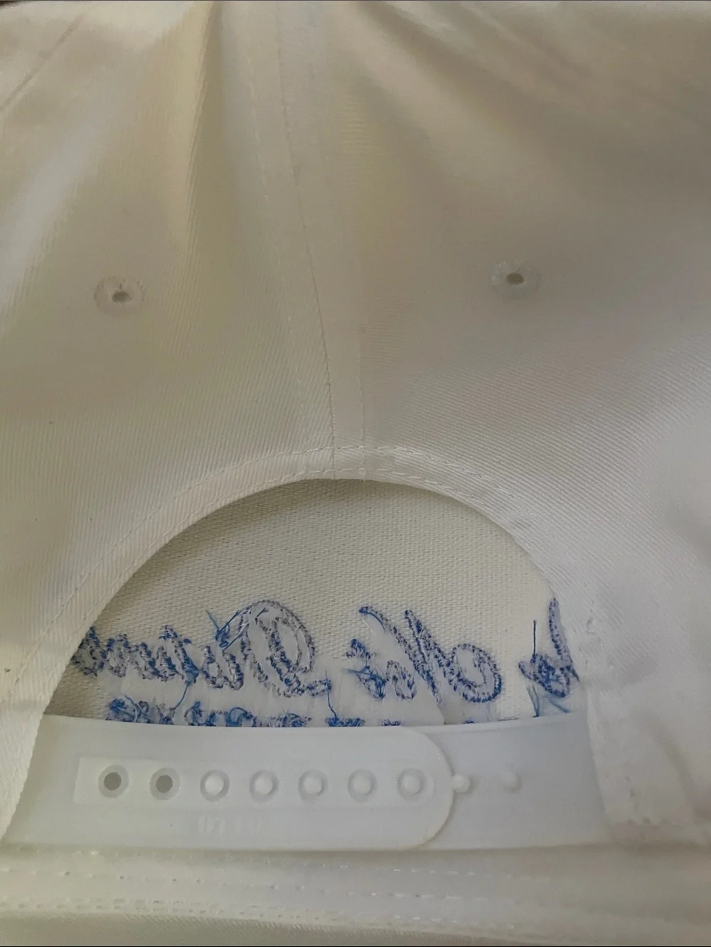 Do Not Disturb Embroidered Baseball Cap - White with Blue Text